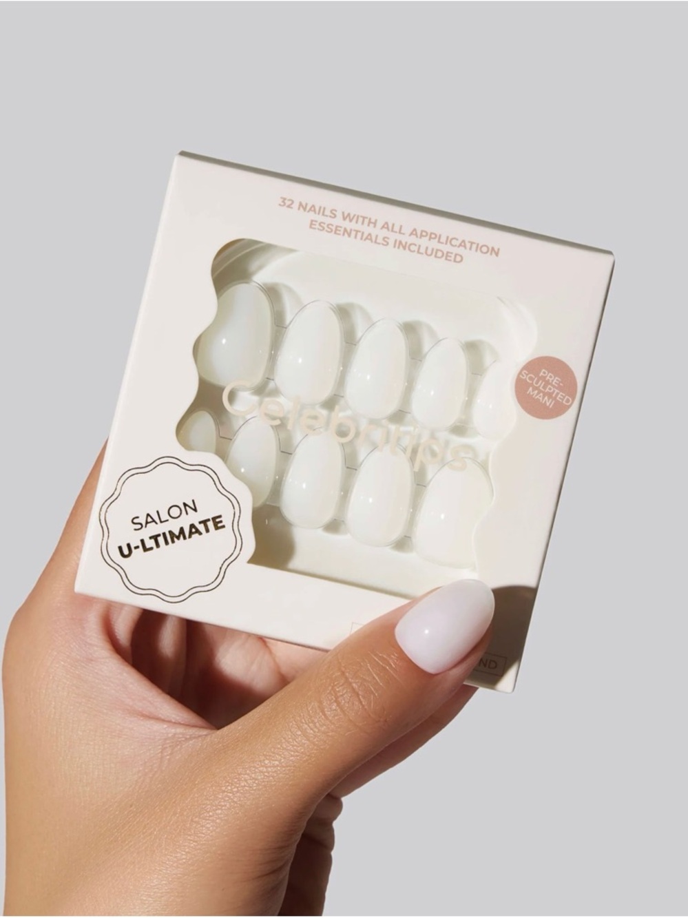 Celebritips Salon U-Ltimate Press-On Nails in Sheer Milk Extra Short Almond